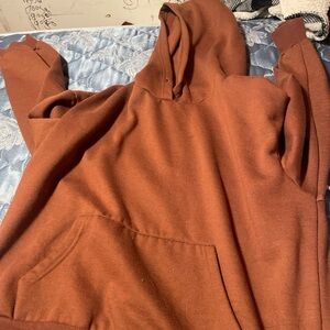 SHEIN Brown Hoodie Sweater